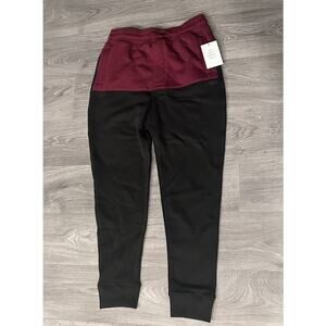 NWT Free Assembly XL 14/16 Burgundy Black Colorblock Joggers